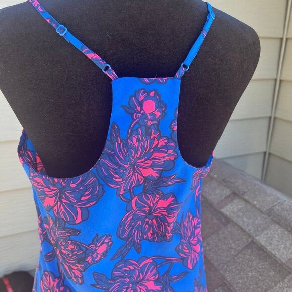 J. CREW women’s racer back tank top size 4, blue floral - Picture 3 of 7